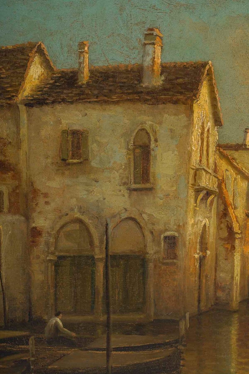 Alphonse Lecoz Venise Et Ses Canaux Huile Sur Toile Vers 1890-1900-photo-3