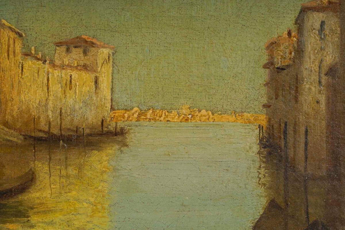 Alphonse Lecoz Venise Et Ses Canaux Huile Sur Toile Vers 1890-1900-photo-4