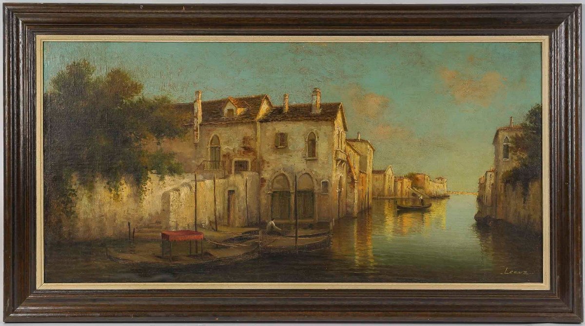 Alphonse Lecoz Venise Et Ses Canaux Huile Sur Toile Vers 1890-1900-photo-8