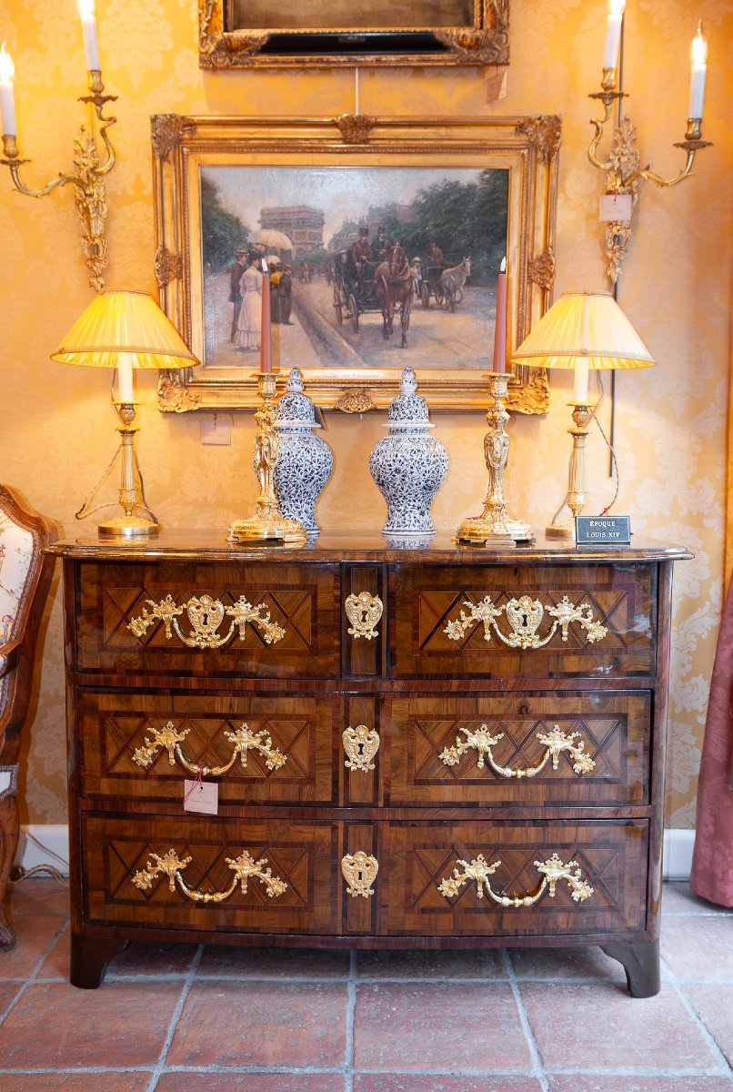 Dauphiné époque Louis XIV Commode à Marqueterie Géométrique Vers 1700-photo-7