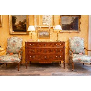 French Louis XVI Period Walnut Commode Stamped By Jean-baptiste Courte (1749-1843)