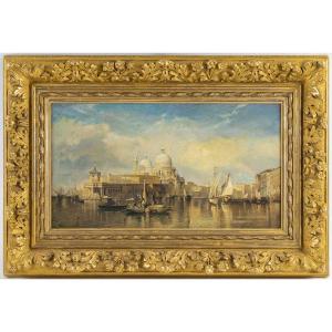Jane Or John Vivian View Of The Punta Della Dogana In Venice Oil On Parquet Panel Circa 1880