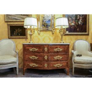 Jean-françois Lapie (1720-1797) - Louis XV Period Rosewood And Kingwood Marquetry Commode