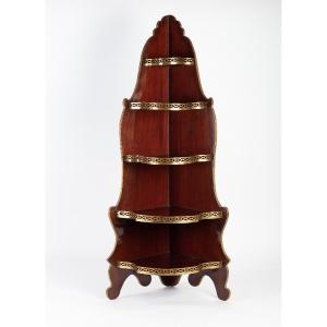 French Louis XVI Style Mahogany Corner With  Gilt Bronze Decoration Circa 1890-1900