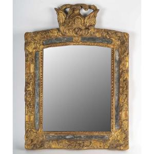 A Louis XIV Period Carved And Gilded Wood Martial Mirror With Parecloses Circa 1690-1710