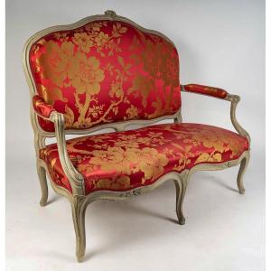 Jean-baptiste Delaunay Maître In 1764 Lacquered Beech Sofa Louis XV Period Circa 1770