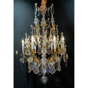 Louis XV Period Chandelier In Gilded Bronze And Cut Crystal Circa 1760-1770