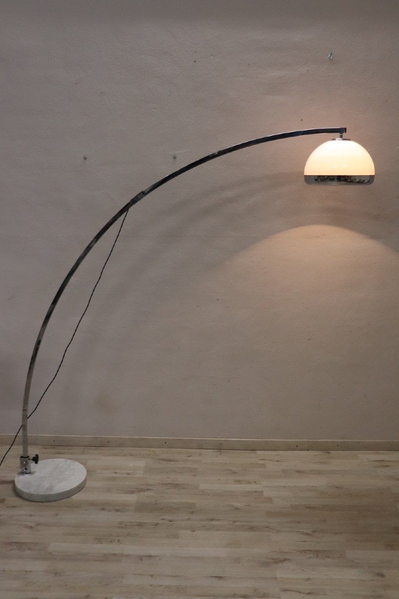 Adjustable Arc Floor Lamp Attributed To Harvey Guzzini, 1970s-photo-3