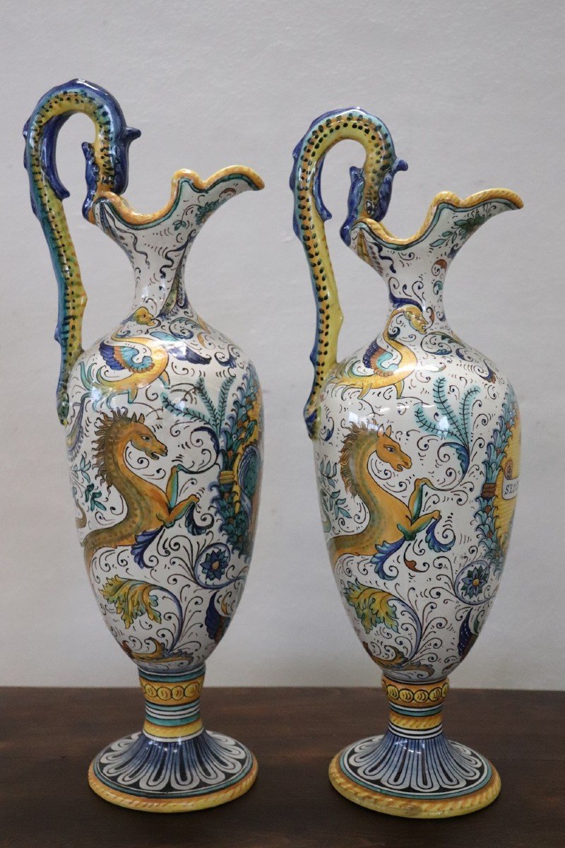 Vases Amphores Artistiques En Céramique De Deruta, 1930-photo-6