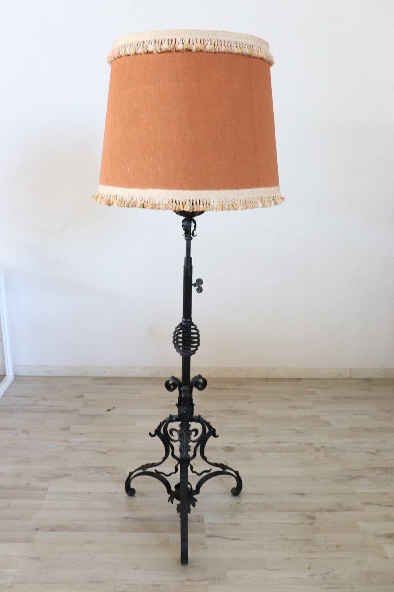 Art Nouveau Wrought Iron Floor Lamp-photo-4