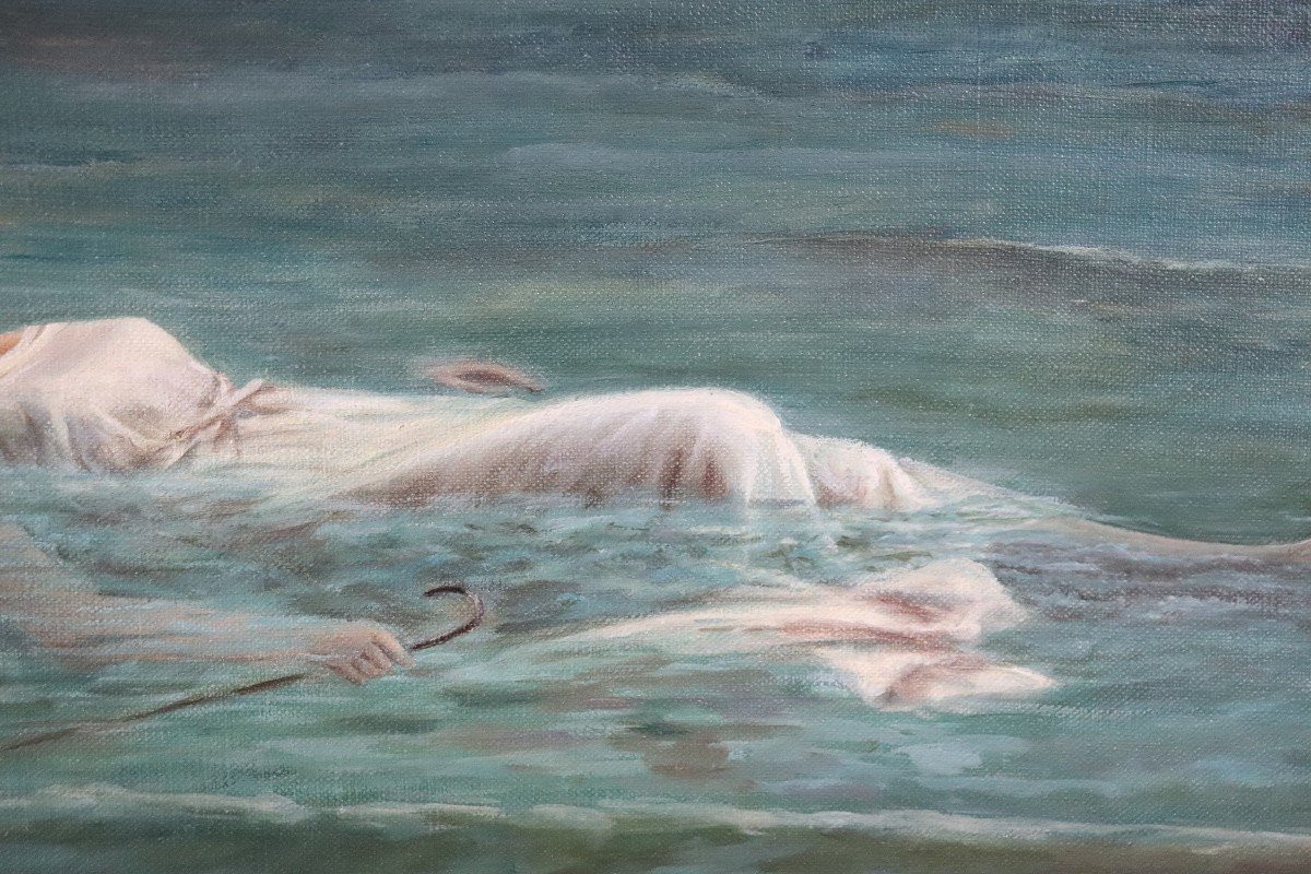 Surrealist Seascape, Late 20th Century, Oil On Canvas-photo-1