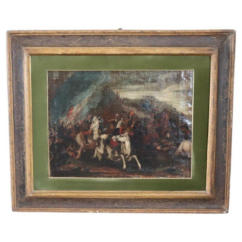 Bataille Avec Des Hommes à Cheval, 1650s, Huile Sur Toile