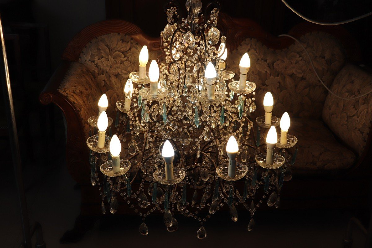 Large Crystal Chandelier With 18 Bulbs-photo-2