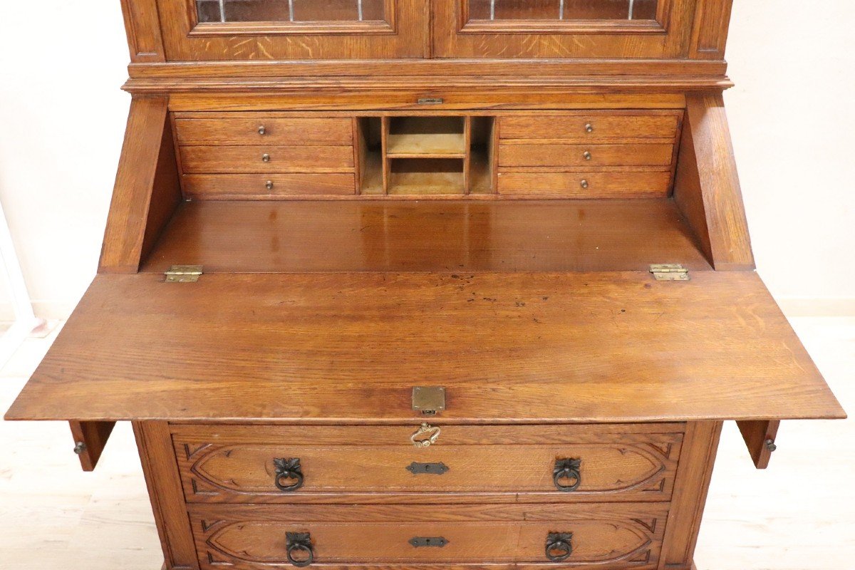 Early 20th Century Oak Wood Cabinet-photo-4