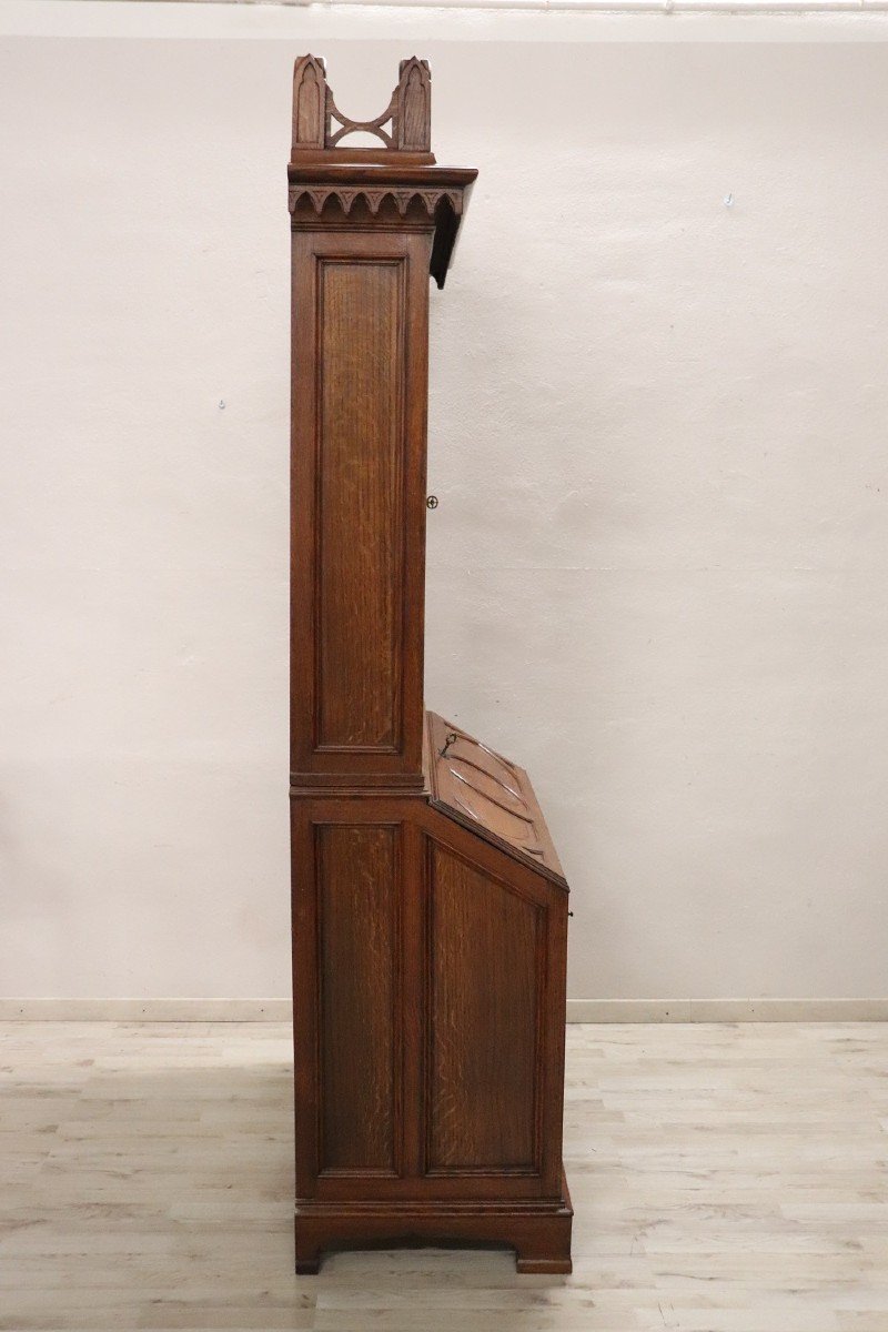 Early 20th Century Oak Wood Cabinet-photo-6