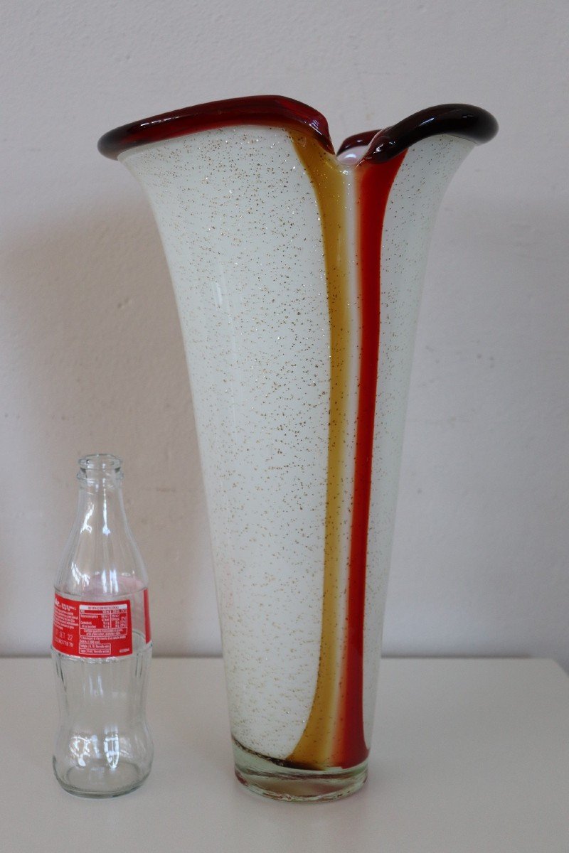 Large Vintage Italian Vase In Murano Art Glass, 1980s-photo-2