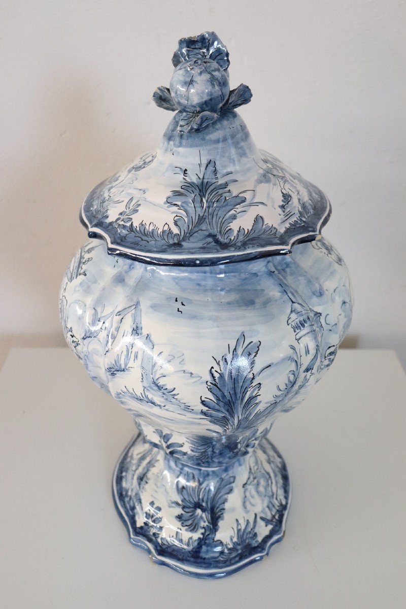 Italian Artistic Ceramic Vase By Alba Docilia, 1930s-photo-5