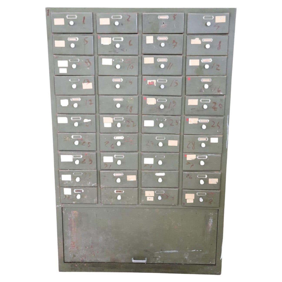 Large Industrial Multi Drawers In Metal, 1940s