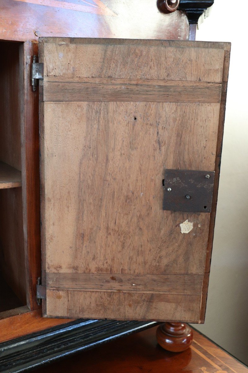 Antique Inlaid Walnut Cabinet, 17th Century-photo-4