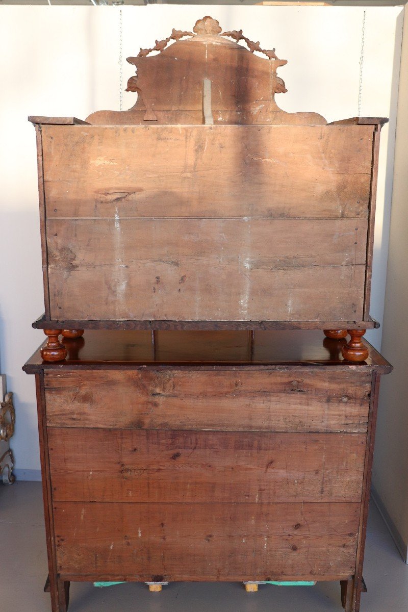 Antique Inlaid Walnut Cabinet, 17th Century-photo-8