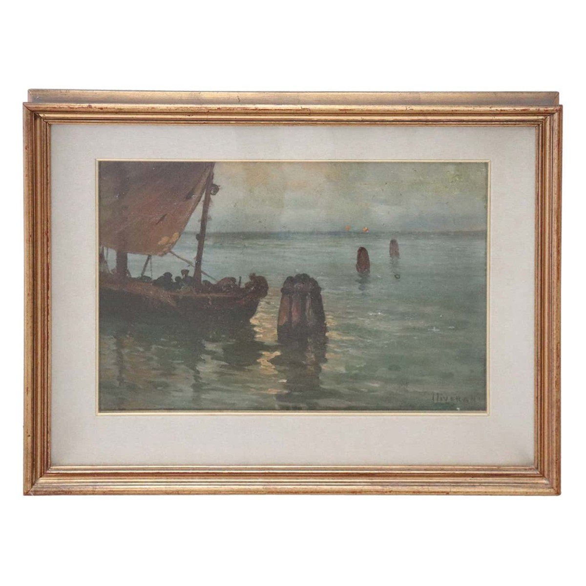 Peinture à l'Huile Sur Bois Marine