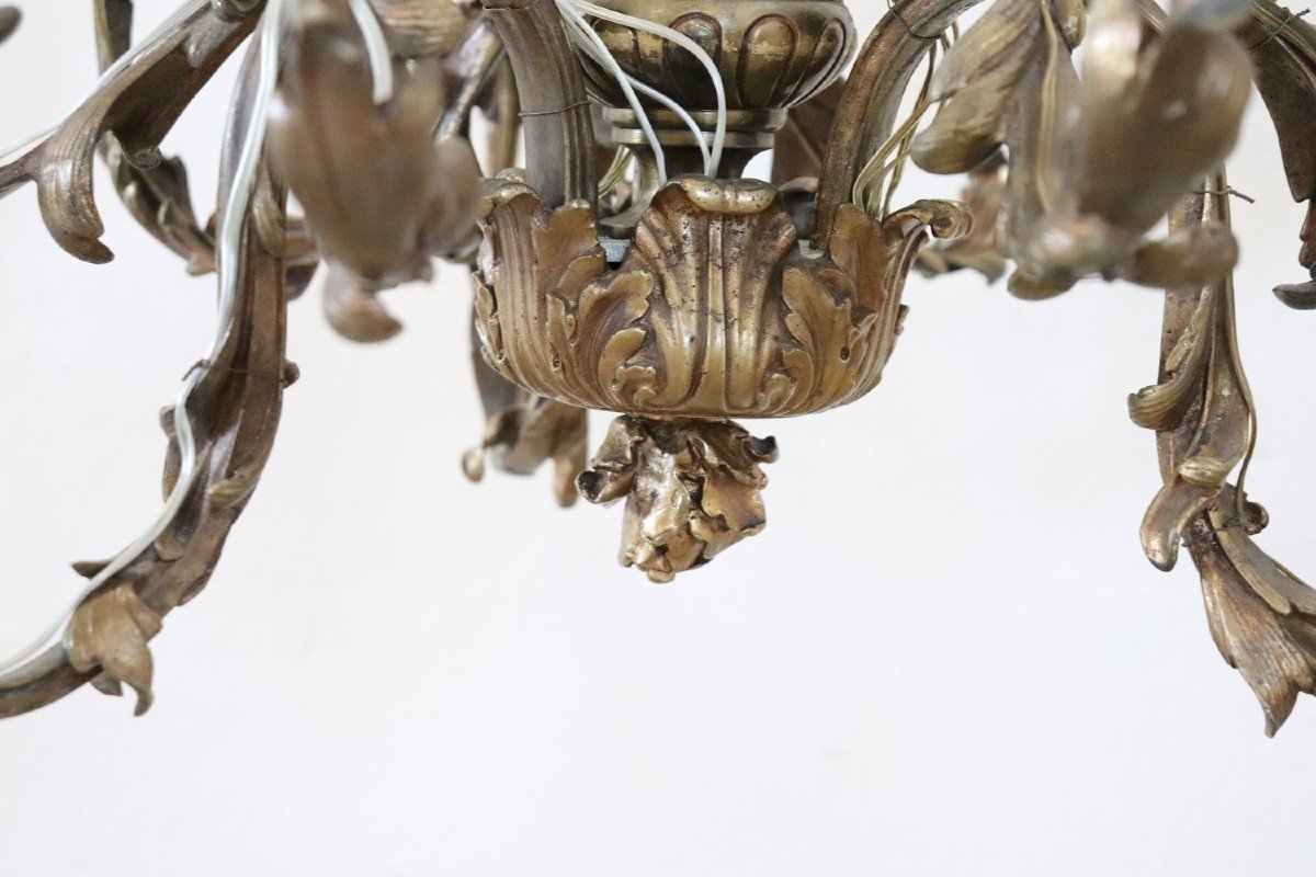 Art Nouveau Bronze Chandelier-photo-2