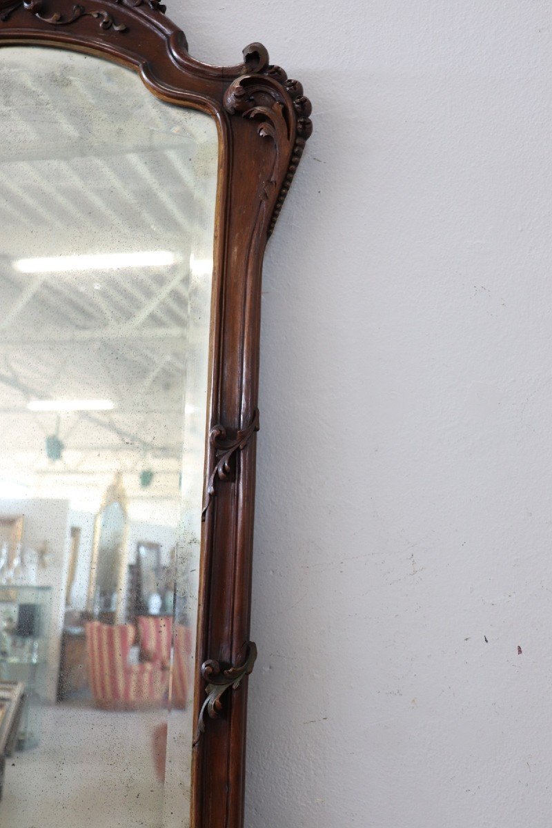 Antique Walnut Console Table With Mirror-photo-1