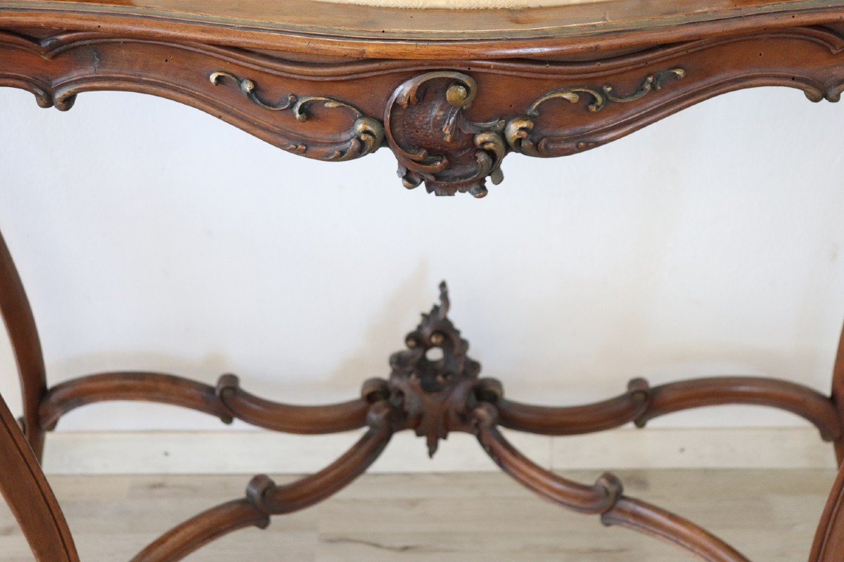 Antique Walnut Console Table With Mirror-photo-5