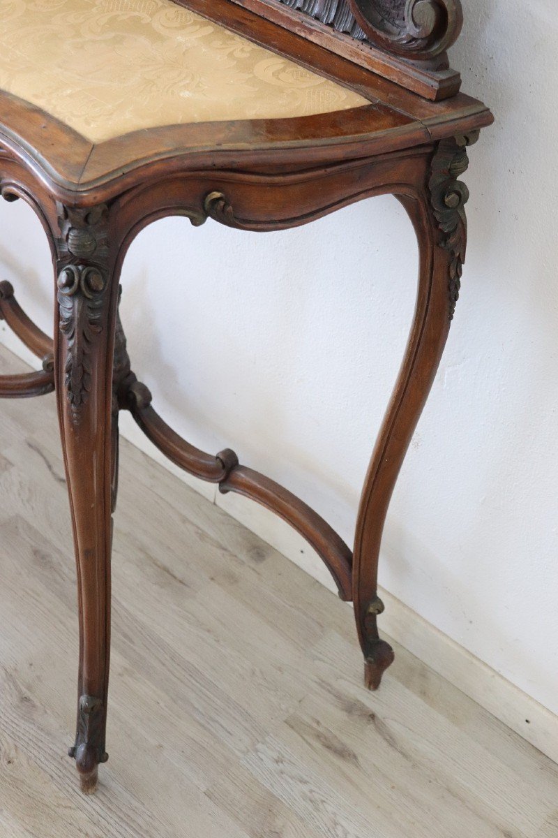 Antique Walnut Console Table With Mirror-photo-6