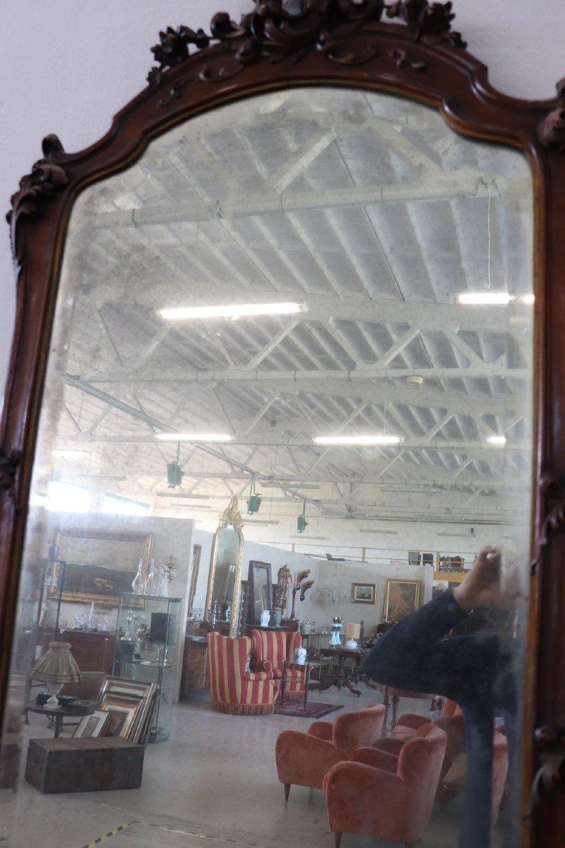 Antique Walnut Console Table With Mirror-photo-8