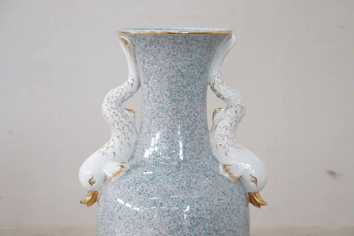 Large Italian Porcelain Vase, 1980-photo-2