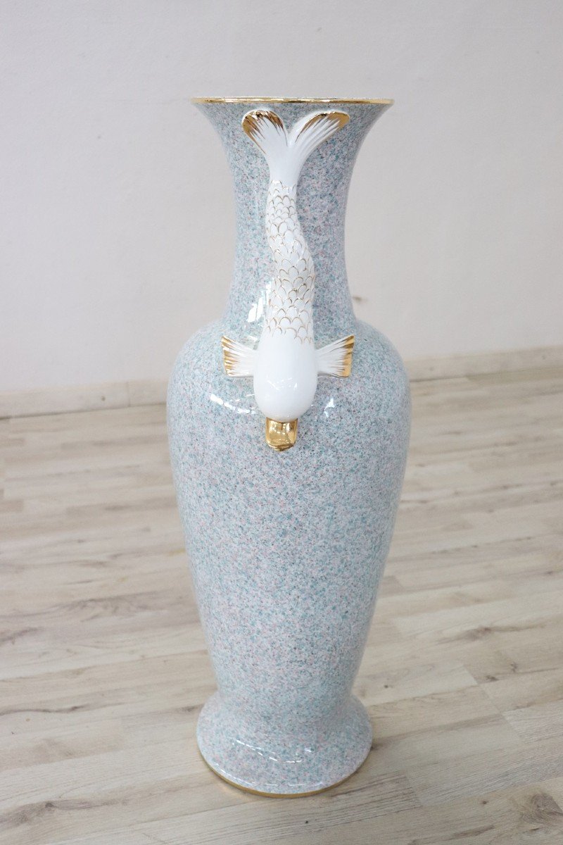 Large Italian Porcelain Vase, 1980-photo-3