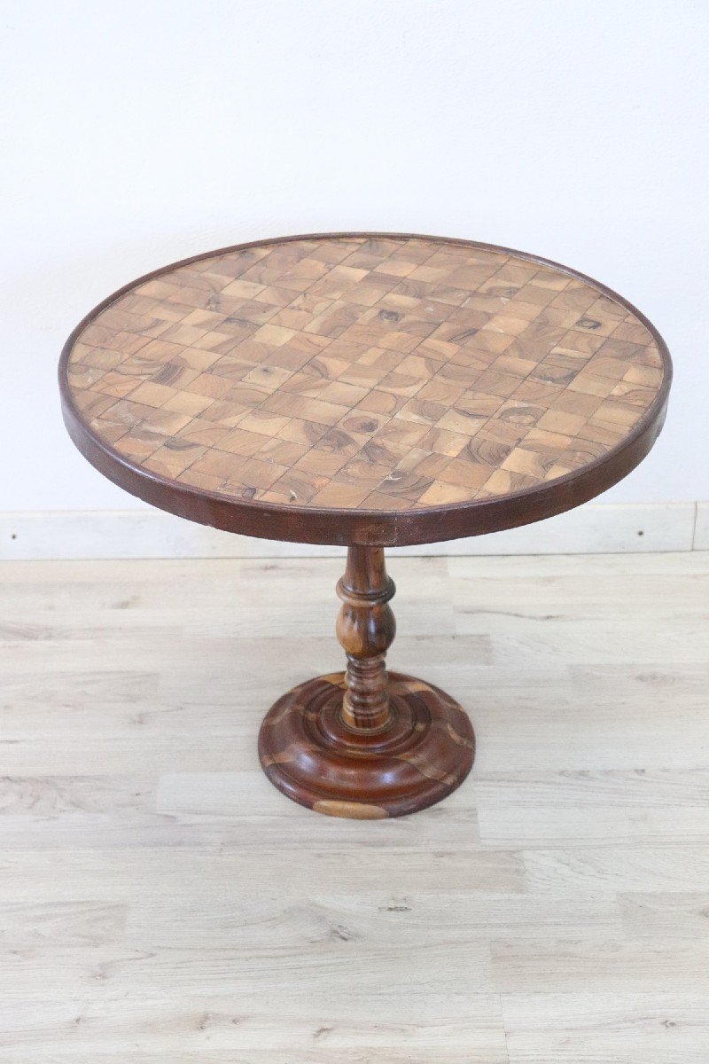 Marquetry Wood Coffee Table-photo-2