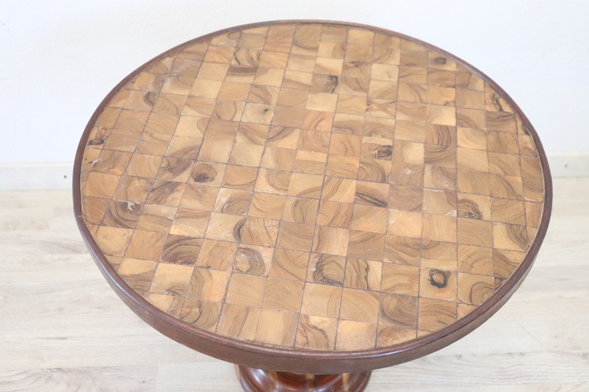 Marquetry Wood Coffee Table-photo-1