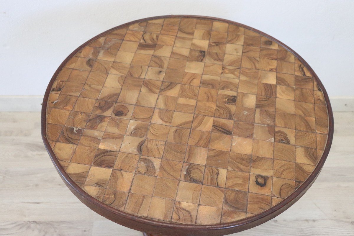 Marquetry Wood Coffee Table-photo-2