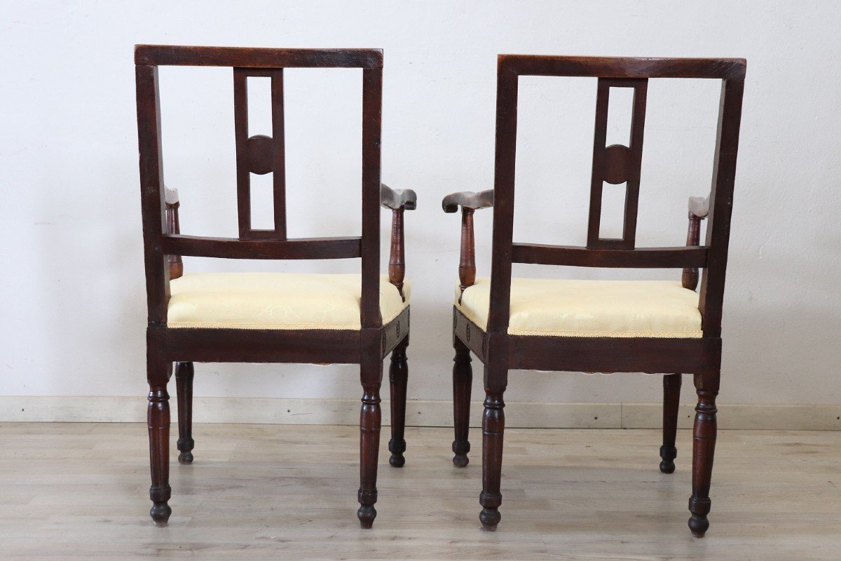 18th Century Armchairs In Walnut, Set Of 2-photo-6
