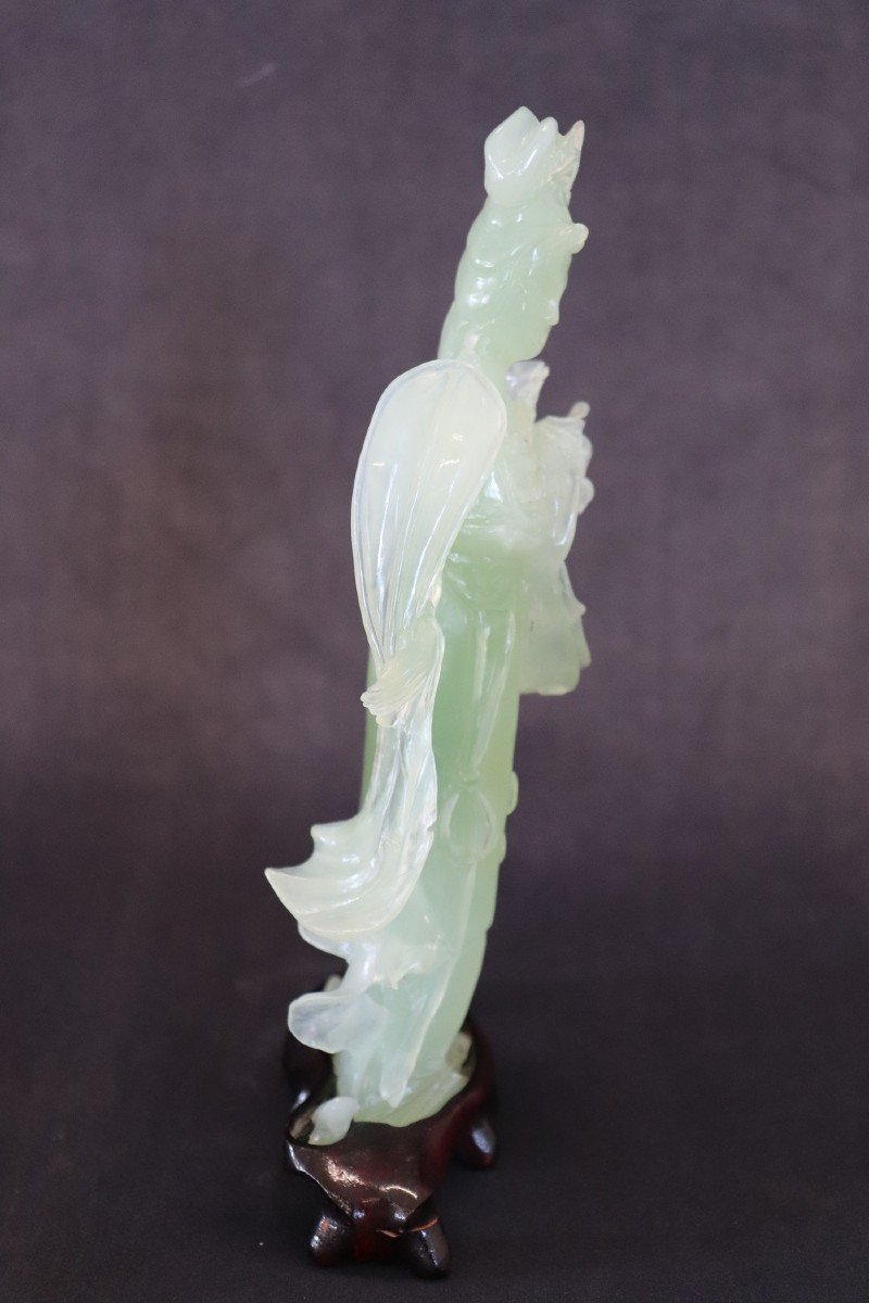 Geisha En Jade Sculpté-photo-4