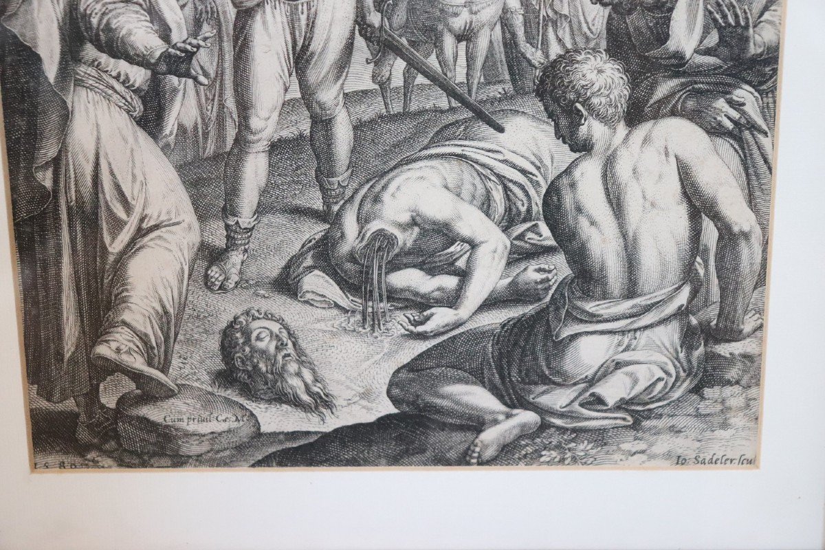 Johann Sadeler I, The Beheading Of St. Paul, Engraving, 16th Century-photo-2