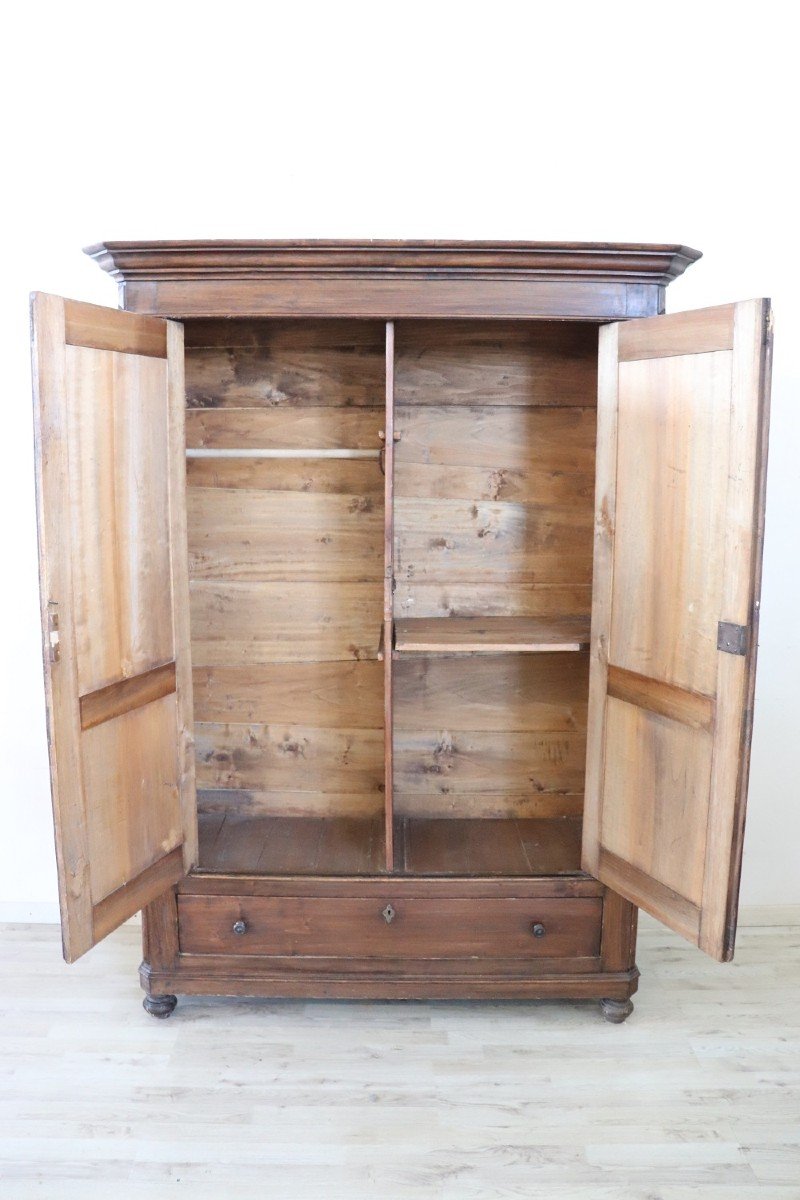 19th Century Poplar Wood Wardrobe-photo-3