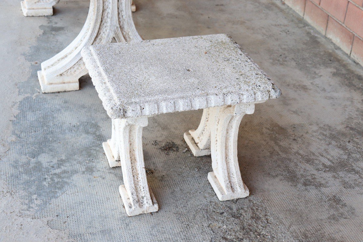 Early 20th Century Garden Table And Stools-photo-5