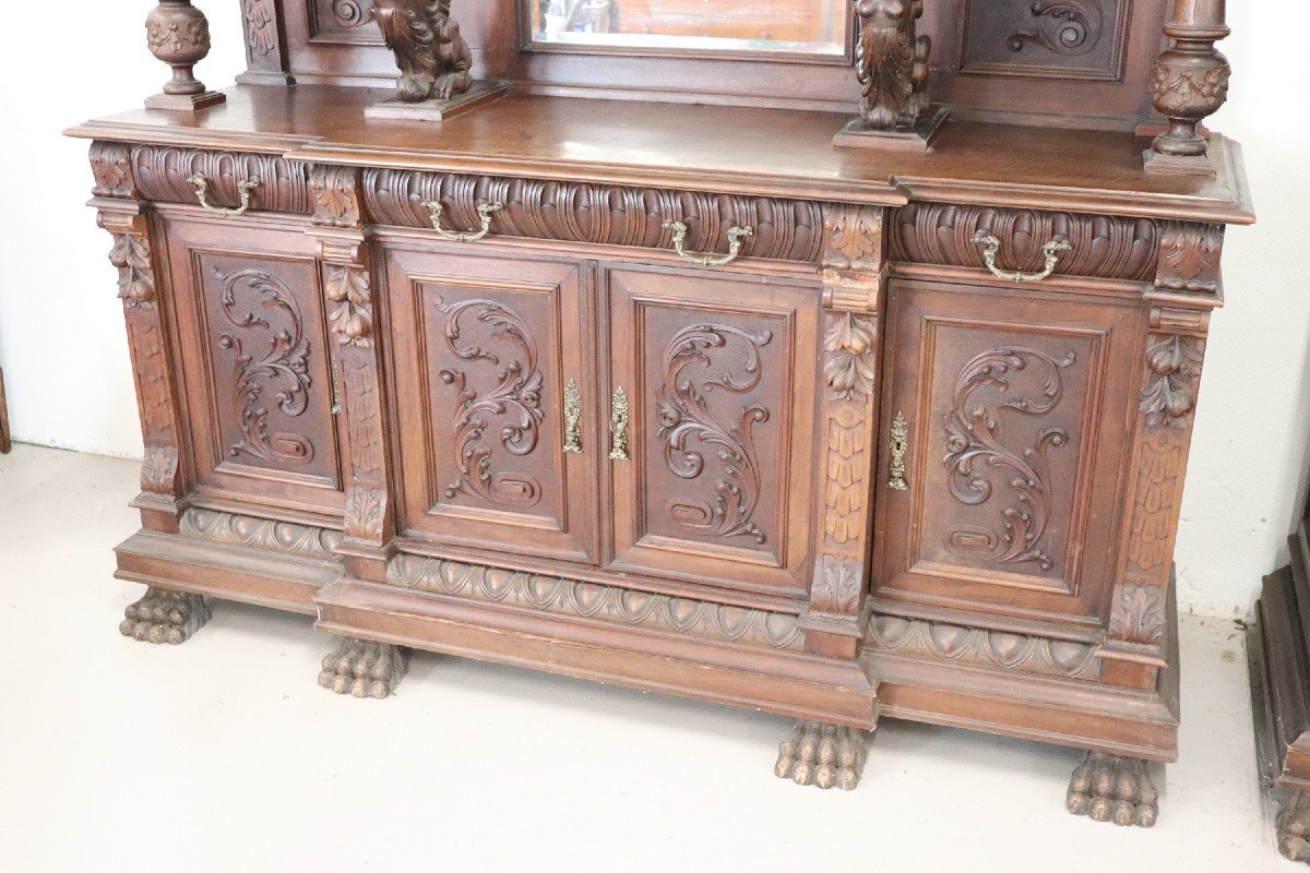 Large 19th Century Carved Walnut Sideboard-photo-2