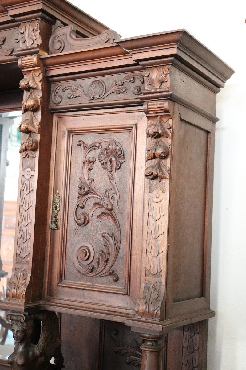 Large 19th Century Carved Walnut Sideboard-photo-4