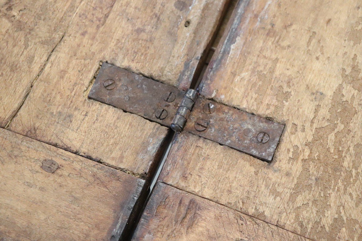 Mid 19th Century Italian Kitchen Table With Opening Top In Poplar Wood-photo-3