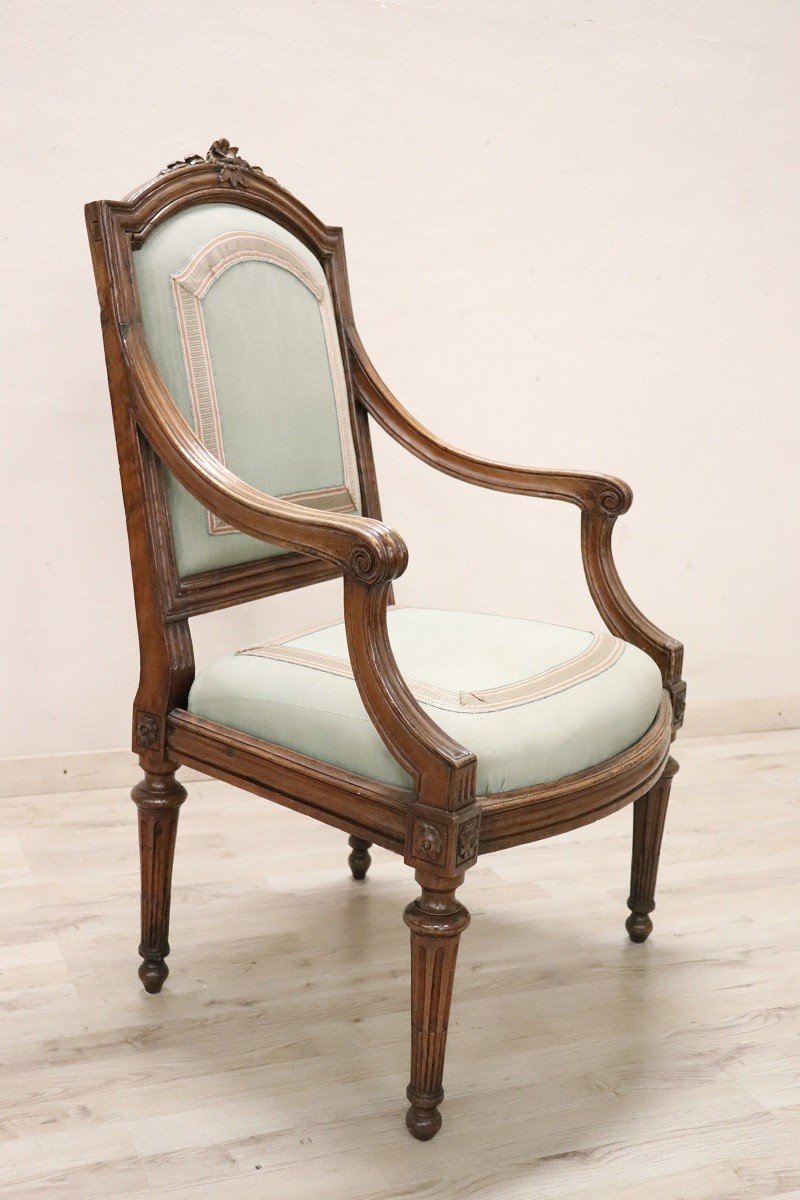 Antique Armchair In Walnut, 18th Century-photo-2