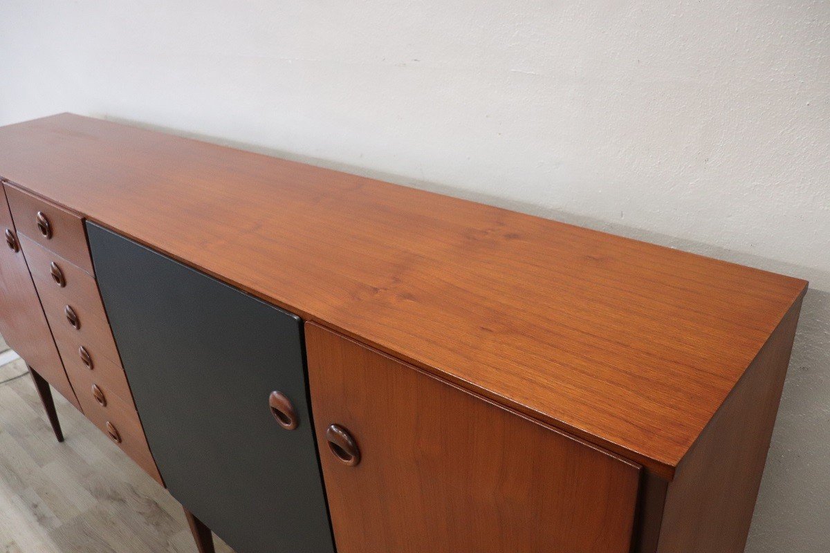 Long Sideboard In Teak Veneer, 1960s-photo-8