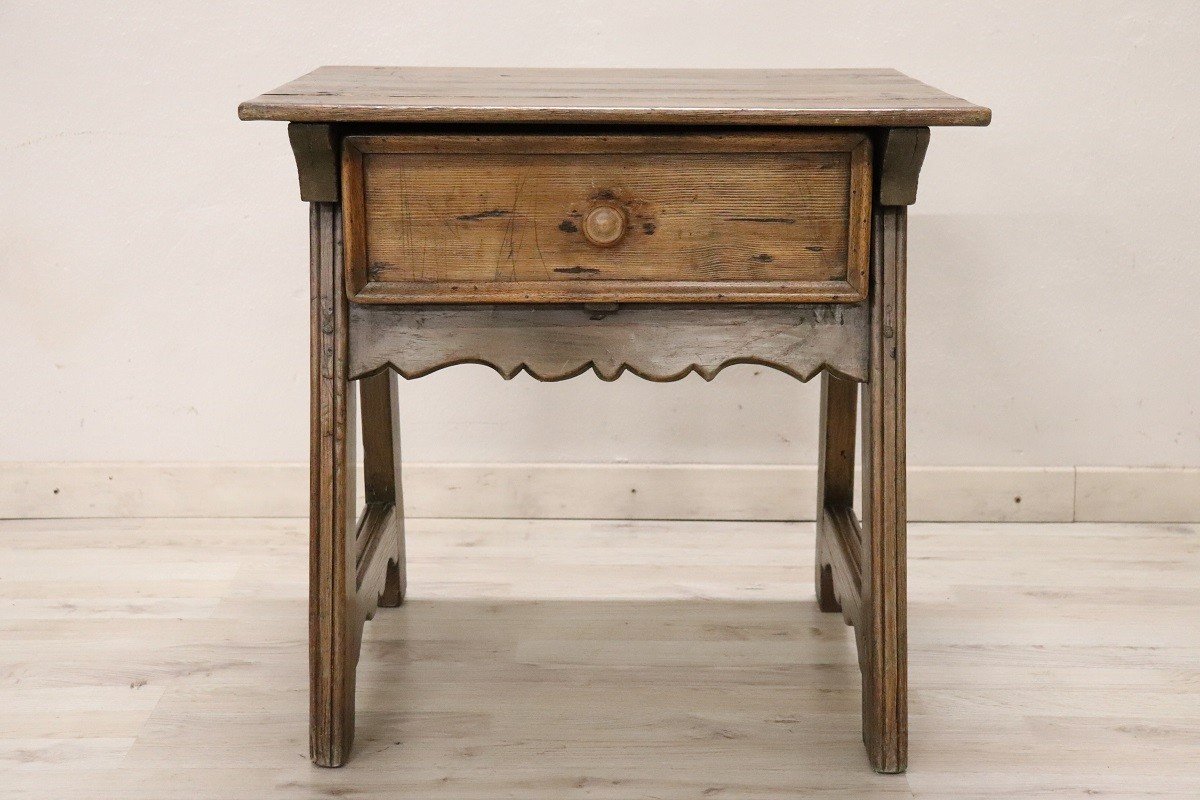 Early 20th Century Rustic Fir And Oak Wood Mountain Nightstand-photo-2