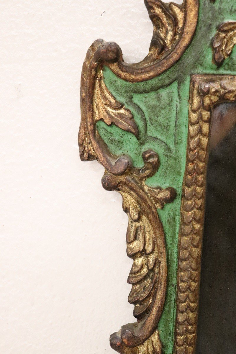 Carved Wood Wall Mirror, 1980s-photo-4