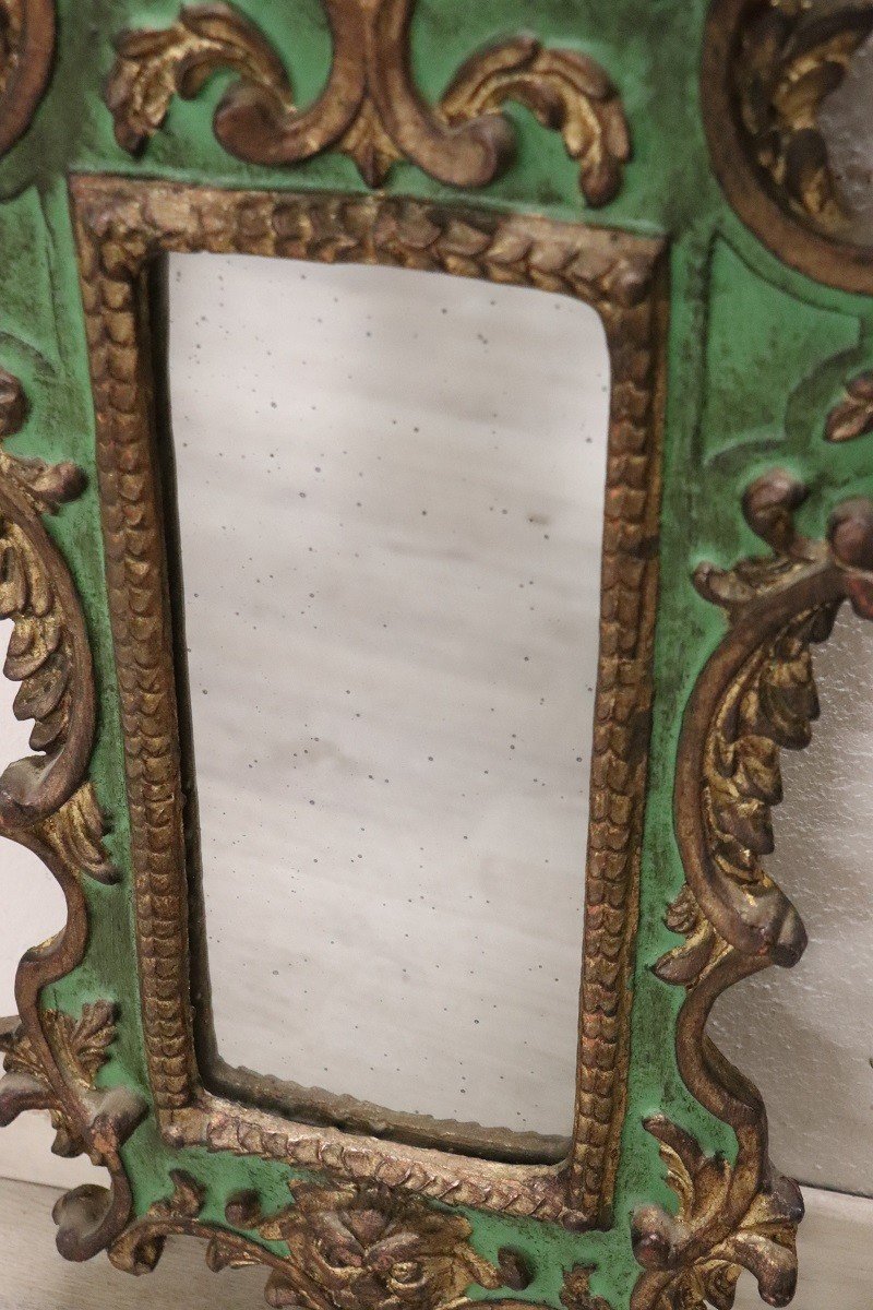 Carved Wood Wall Mirror, 1980s-photo-2