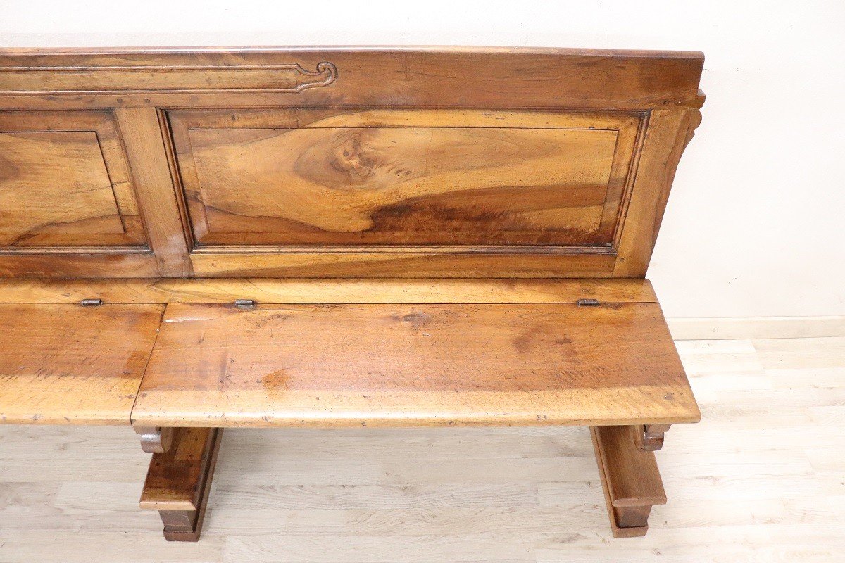 Early 19th Century Solid Walnut Bench-photo-4