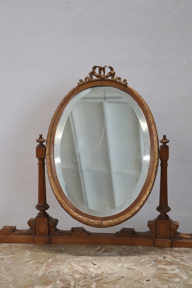 Cherry Dressing Table With Stool, Early 20th Century-photo-3